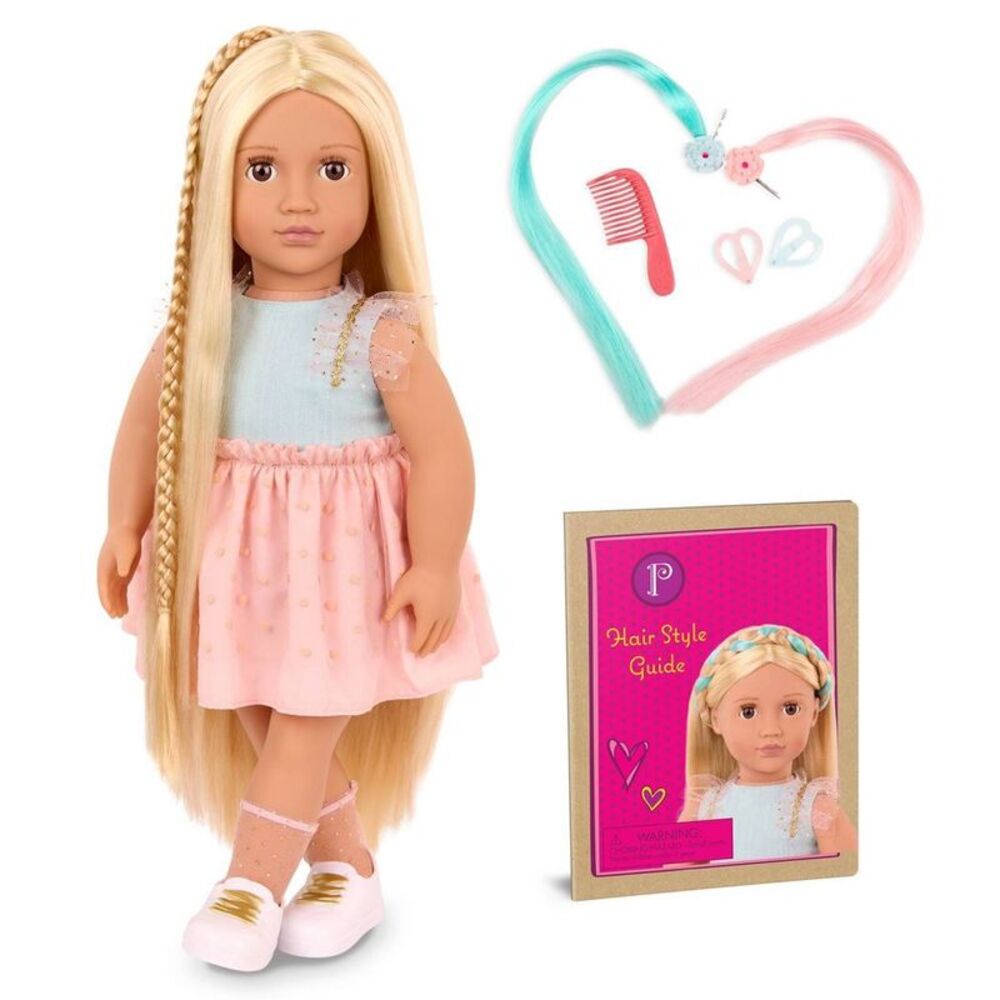 Poppy 18" Hair Grow Doll with Hair Clips & Styling Book Accessories